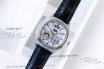 Perfect Replica Piaget Black Tie Goa32017 White Face Black Leather Strap 42mm Watch